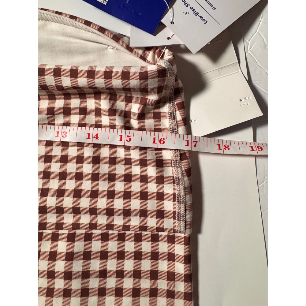 JoyLab Brown Gingham Low-Rise 3" Inseam Moisture Wicking Athletic Shorts Large - Picture 9 of 12